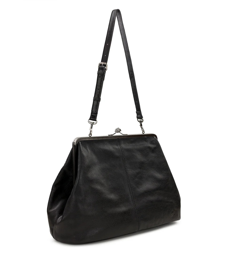 Leather Kisslock Bag