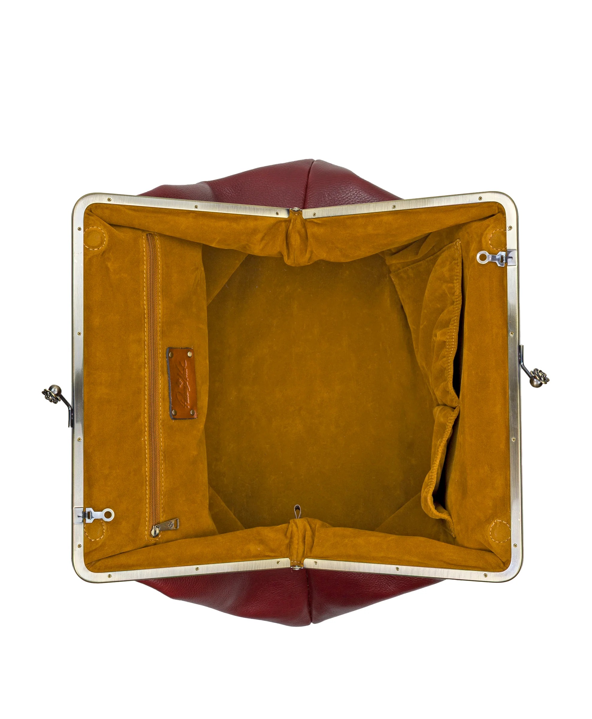 Leather Kisslock Bag