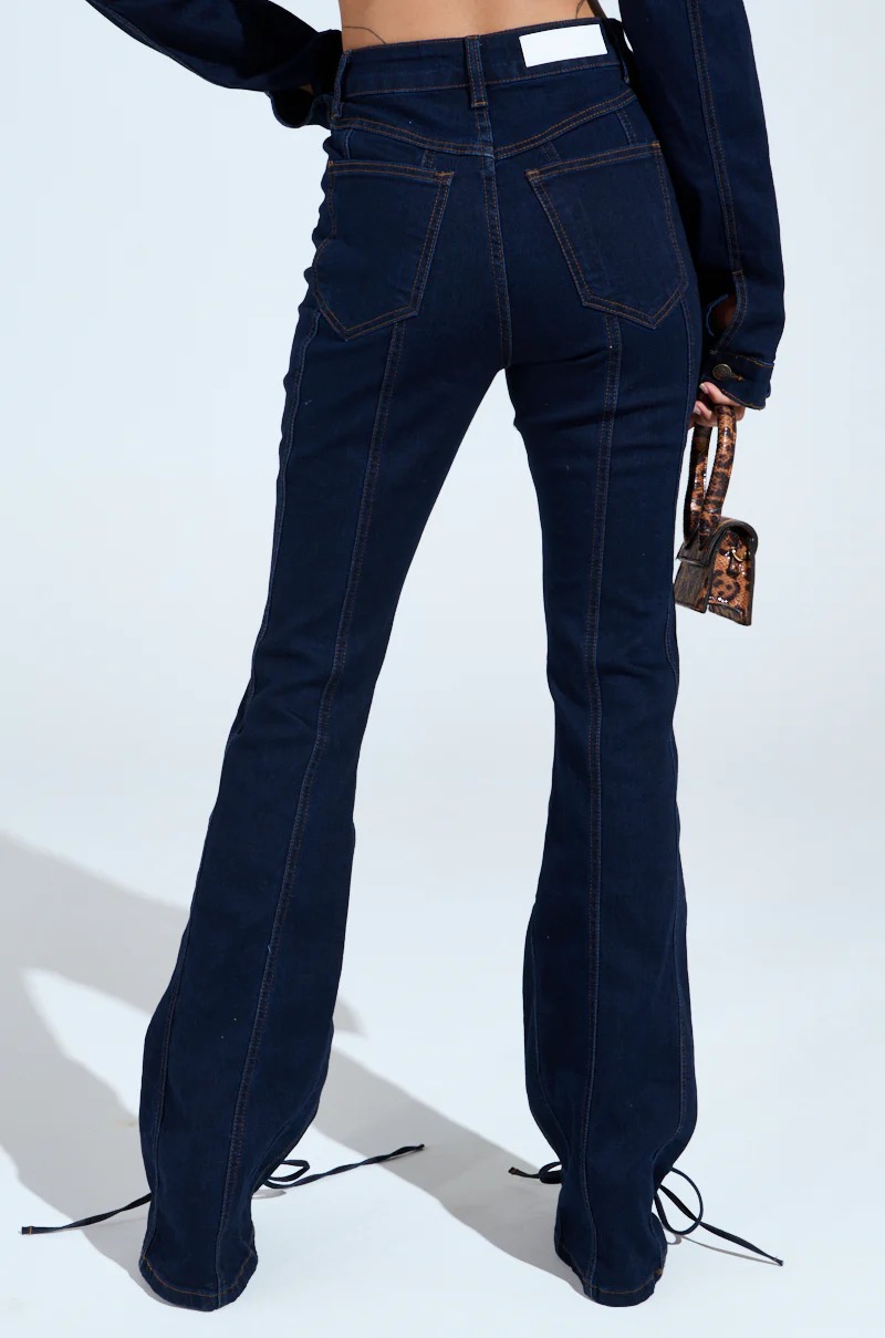 Drawstring Denim Jacket And Pants