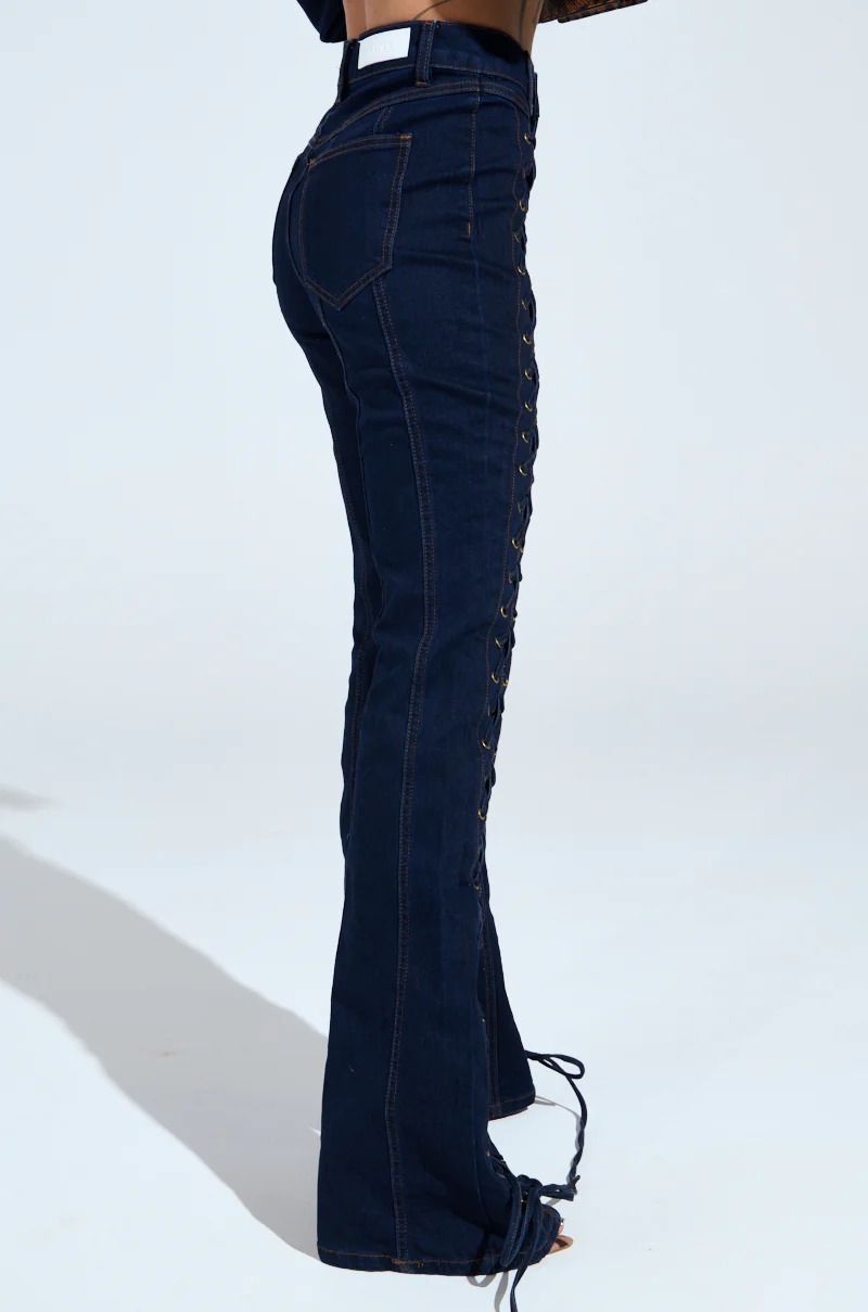 Drawstring Denim Jacket And Pants