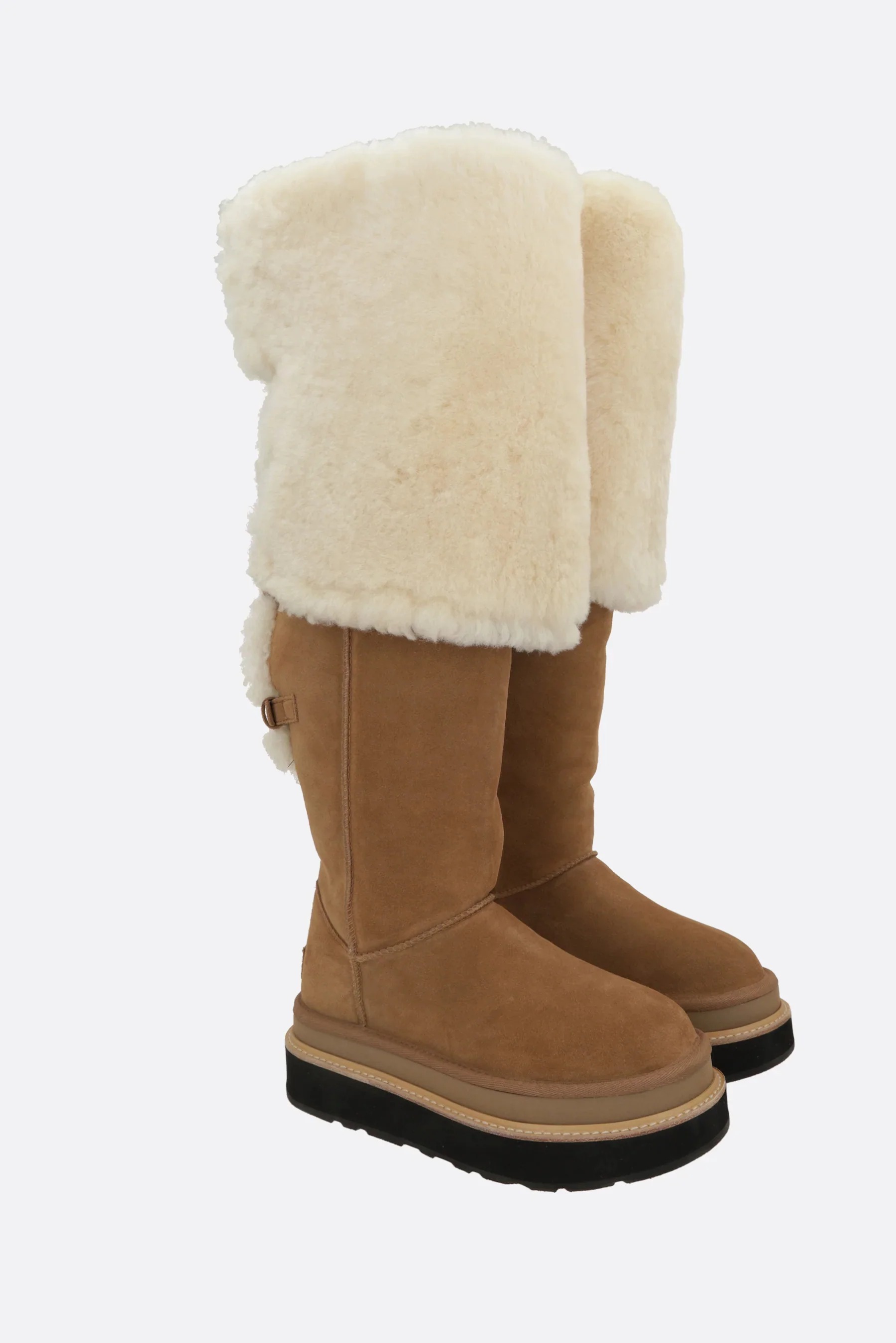 Thigh Boots In Suede And Shearling