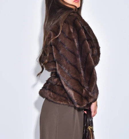 Short Faux Fur Coat With Belt
