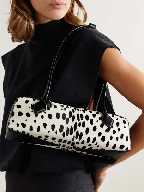 Women's Black Calf Hair Shoulder Bag