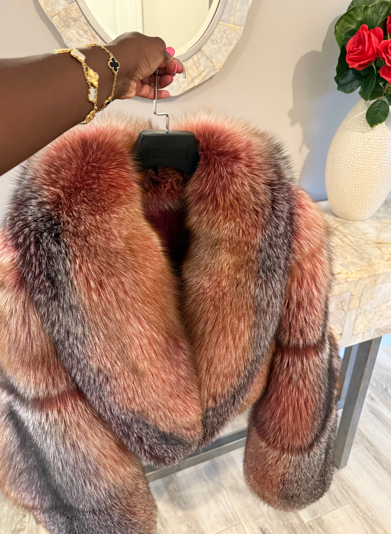 Cropped Fox Fur Jacket