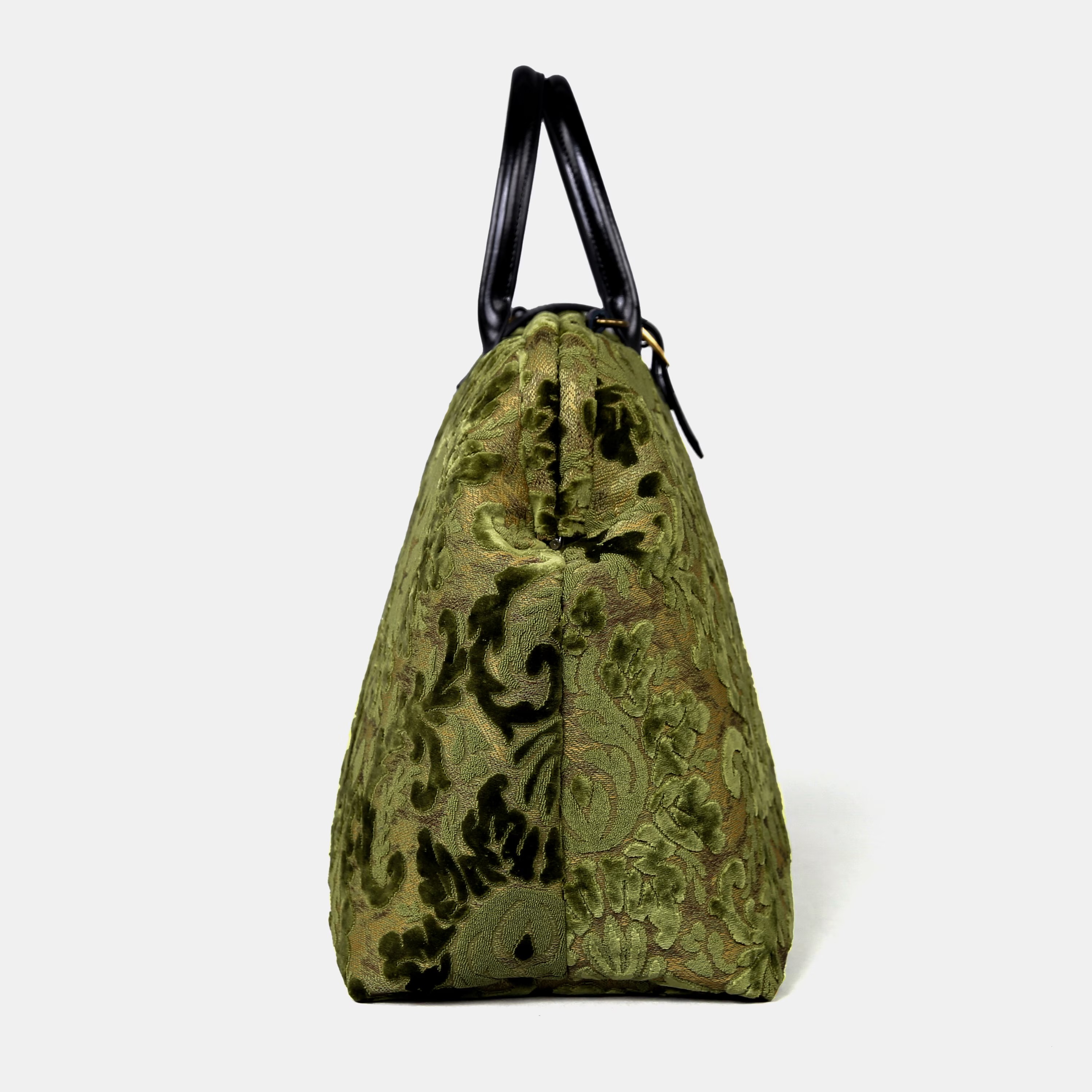 Large Velvet Embroidered Print Bag