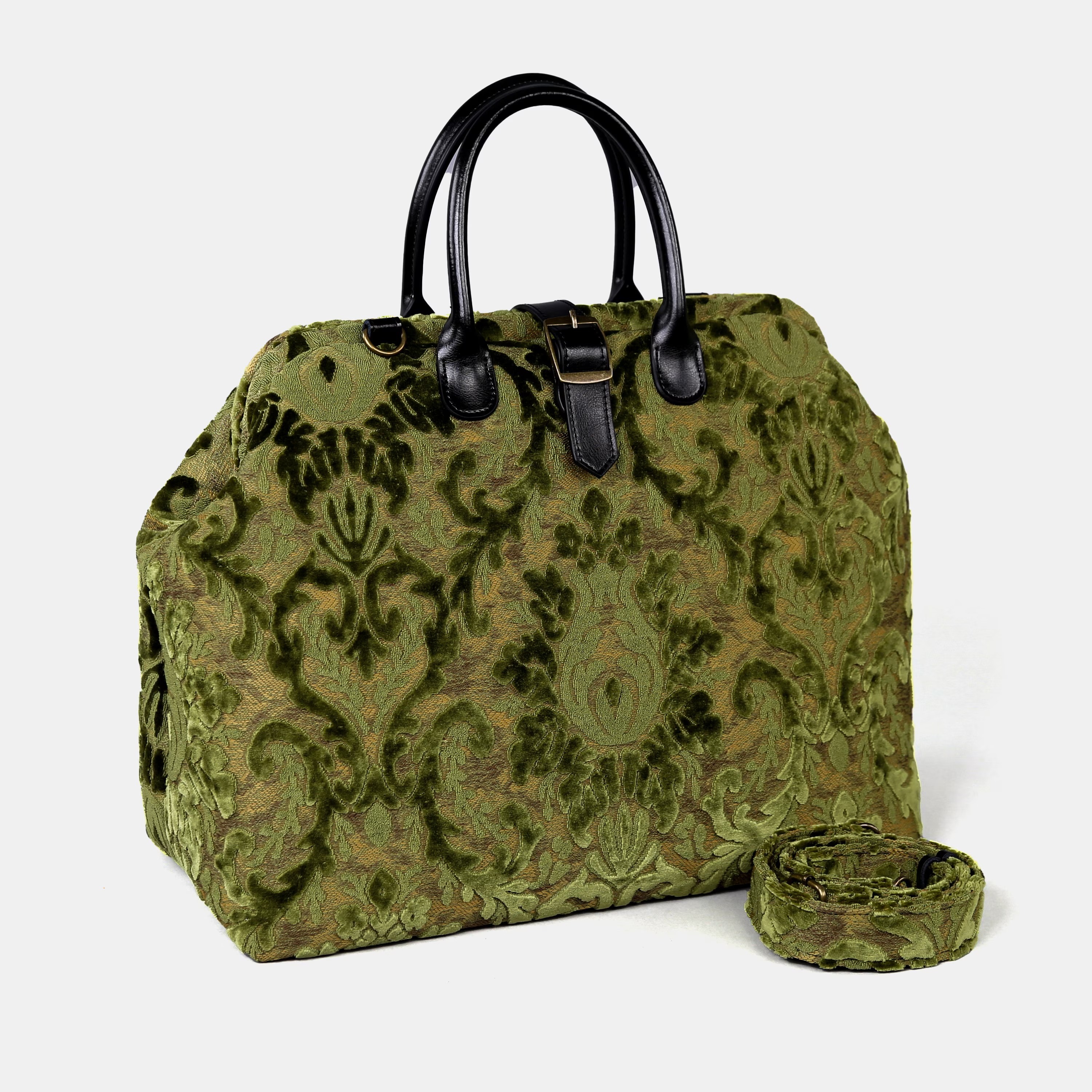 Large Velvet Embroidered Print Bag