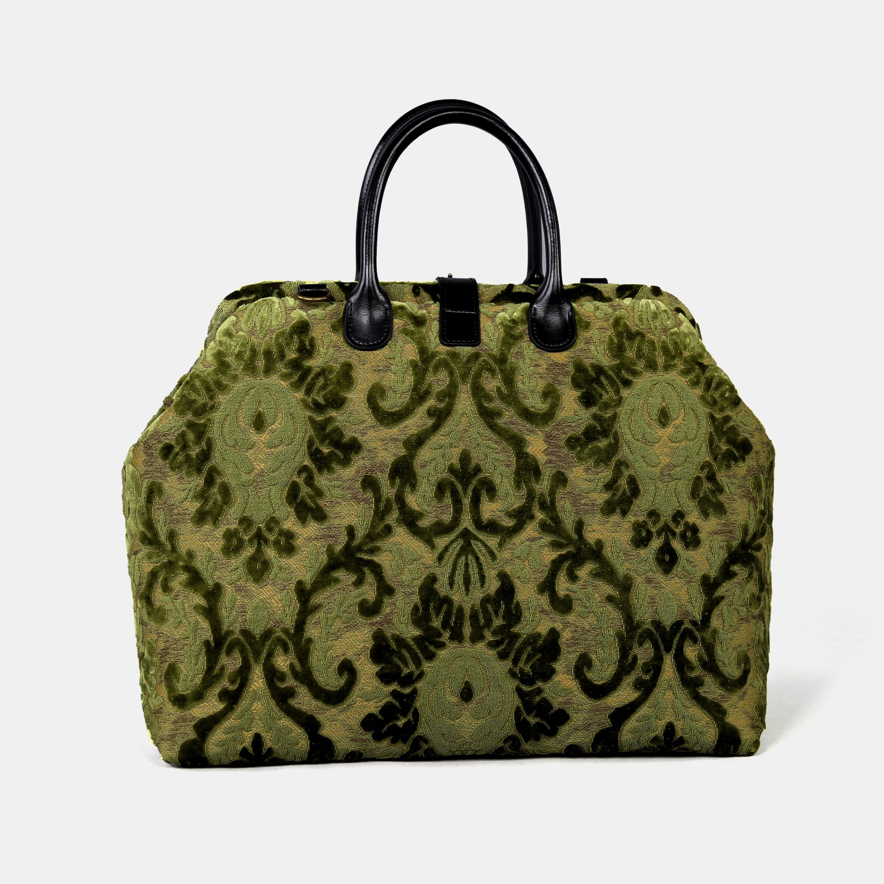 Large Velvet Embroidered Print Bag