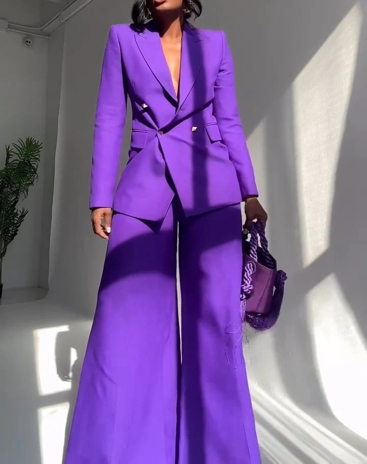 Purple loose-fitting suit set