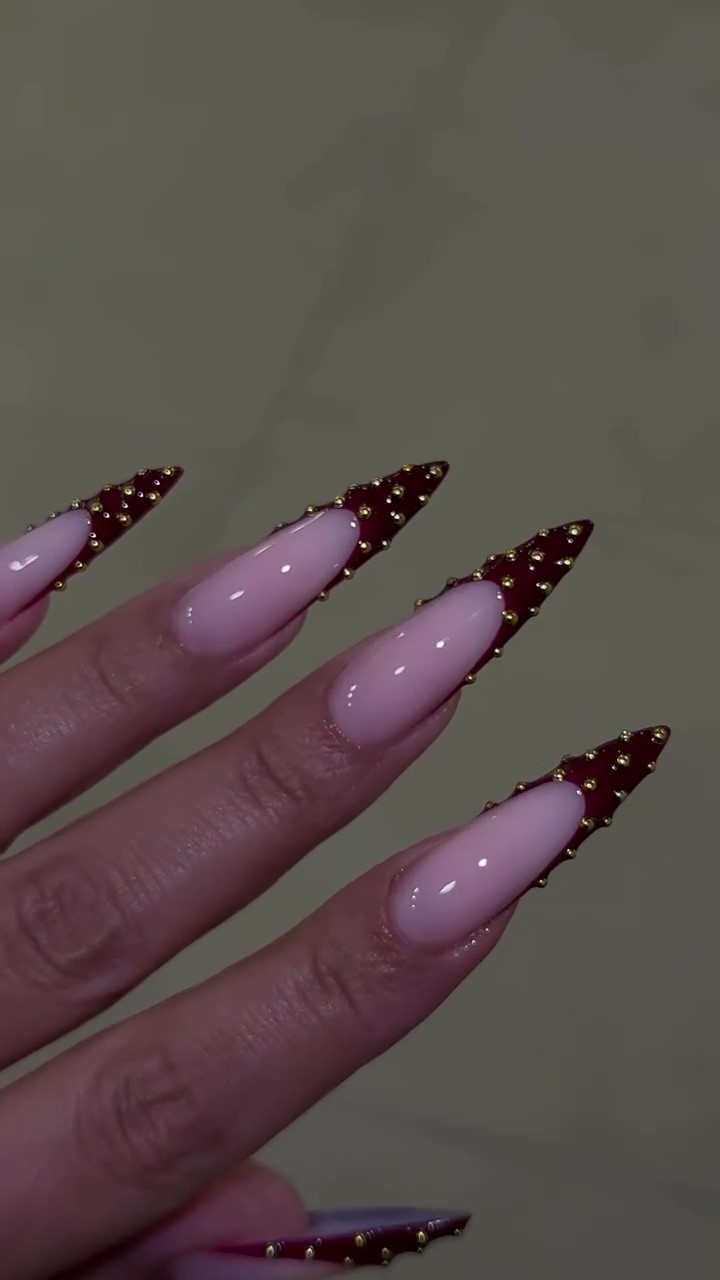 Steel Ball Elongated Oval Nail Stickers