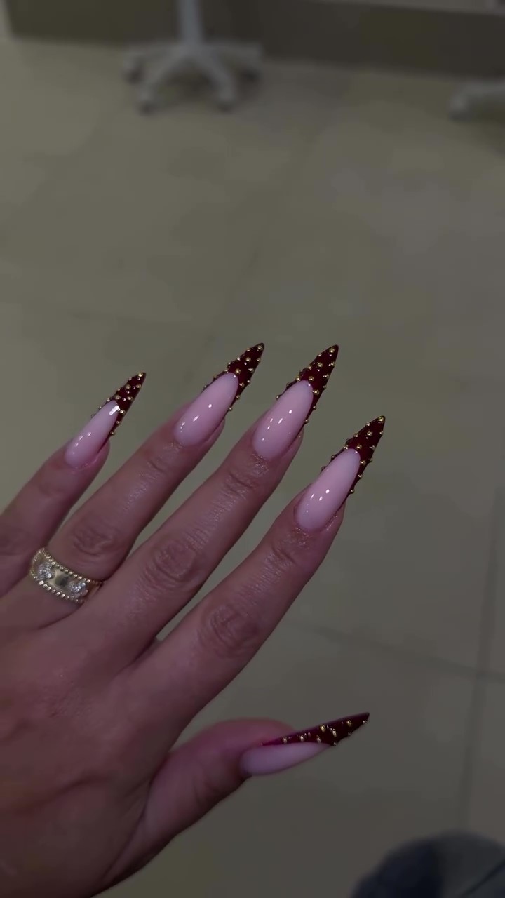 Steel Ball Elongated Oval Nail Stickers