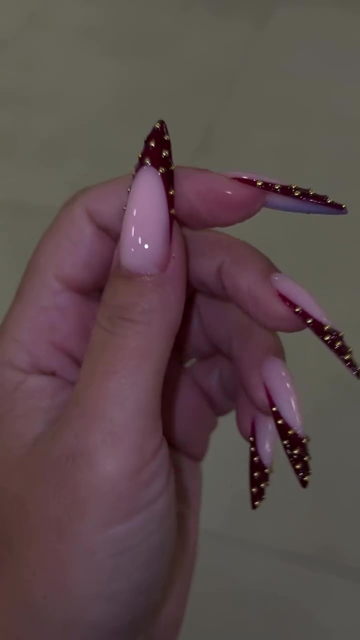 Steel Ball Elongated Oval Nail Stickers