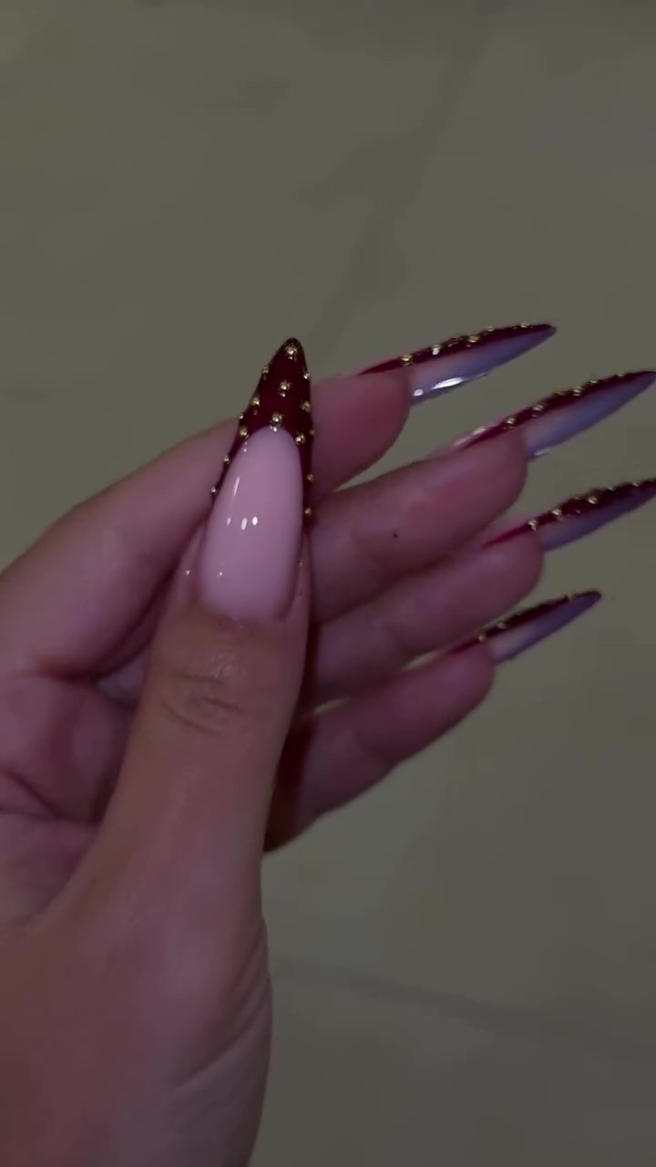 Steel Ball Elongated Oval Nail Stickers