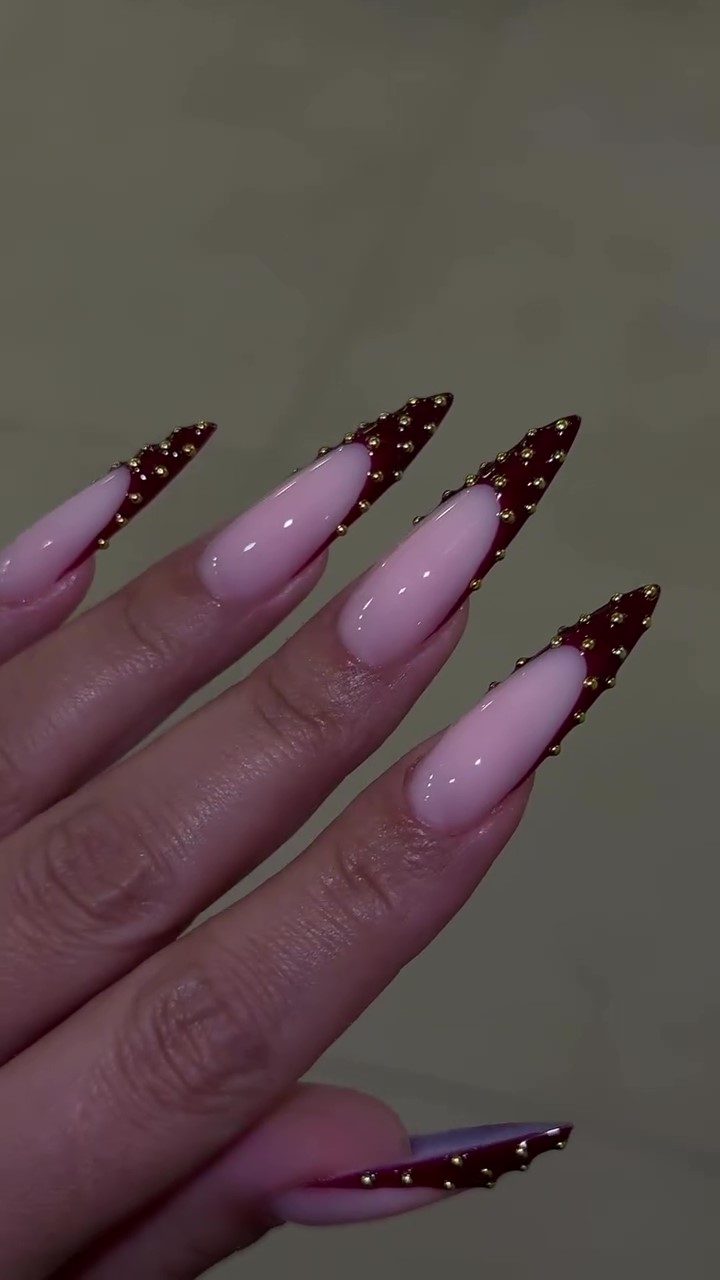 Steel Ball Elongated Oval Nail Stickers