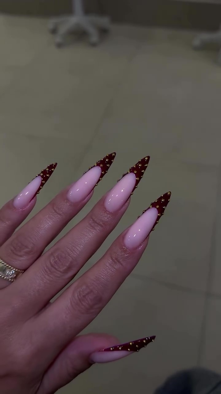 Steel Ball Elongated Oval Nail Stickers