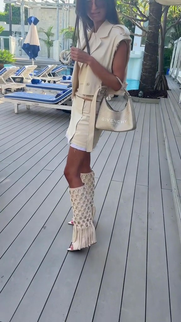 Crocheted Over-the-knee Open-toe Boots