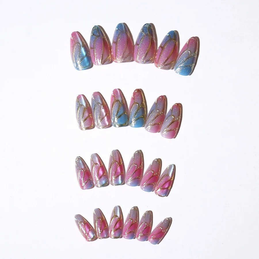 Colorful Cat's Eye Fingernails Patch 24pcs/Set