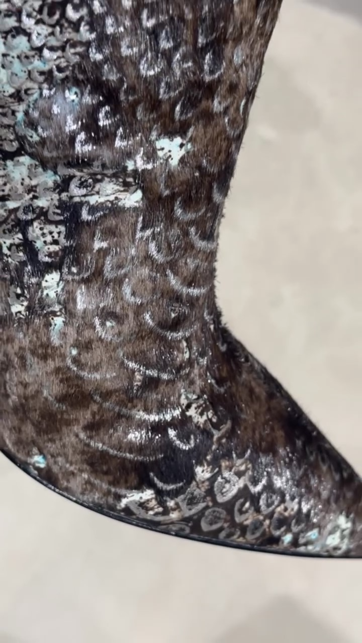 Snake-print Over-the-knee Boots