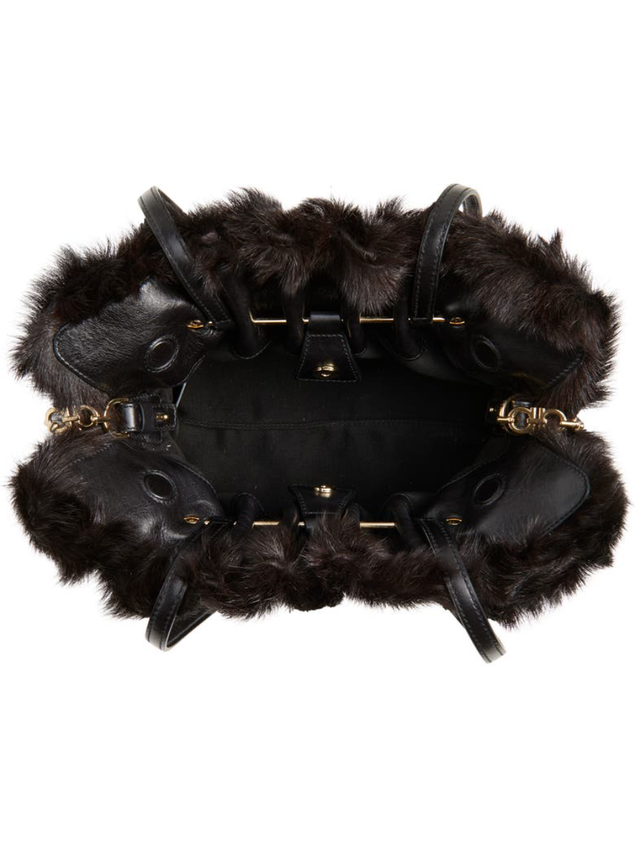 Pleated Faux Leather Shoulder Bag