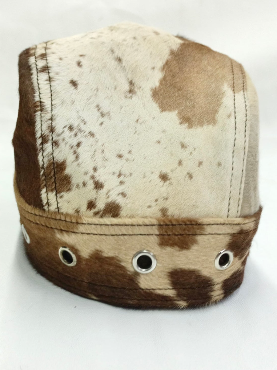 Imitation Cowhide Material Silver Eyelet Decorative Hat