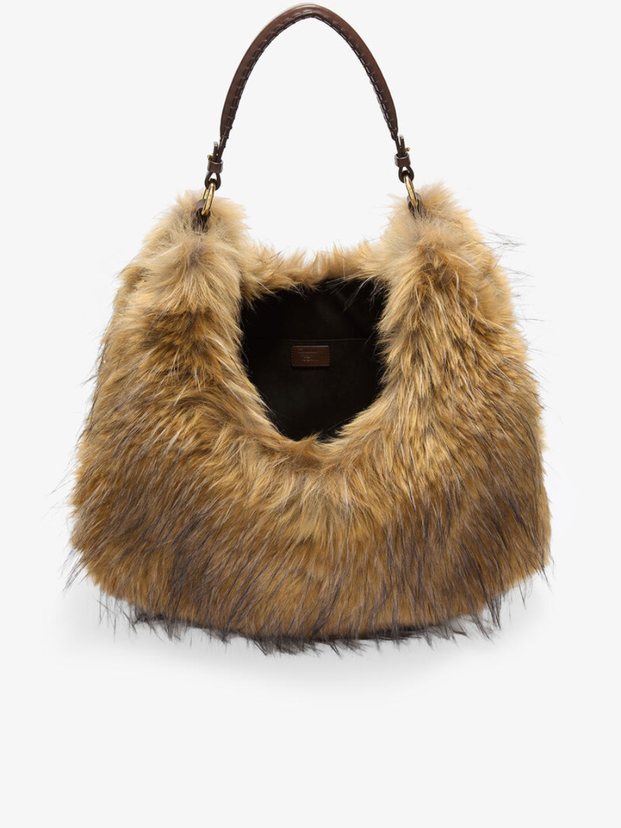 Organ Silhouette Faux Fur Shoulder Bag