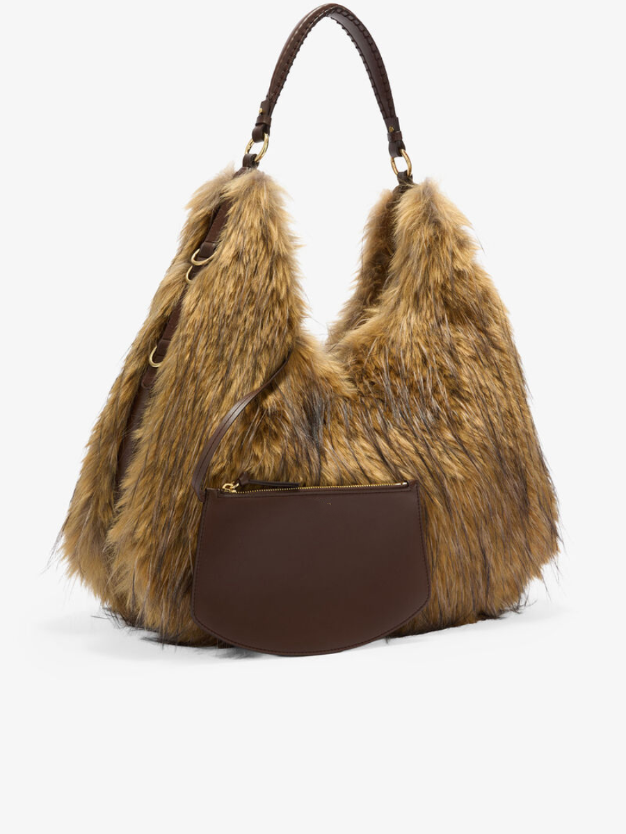 Organ Silhouette Faux Fur Shoulder Bag
