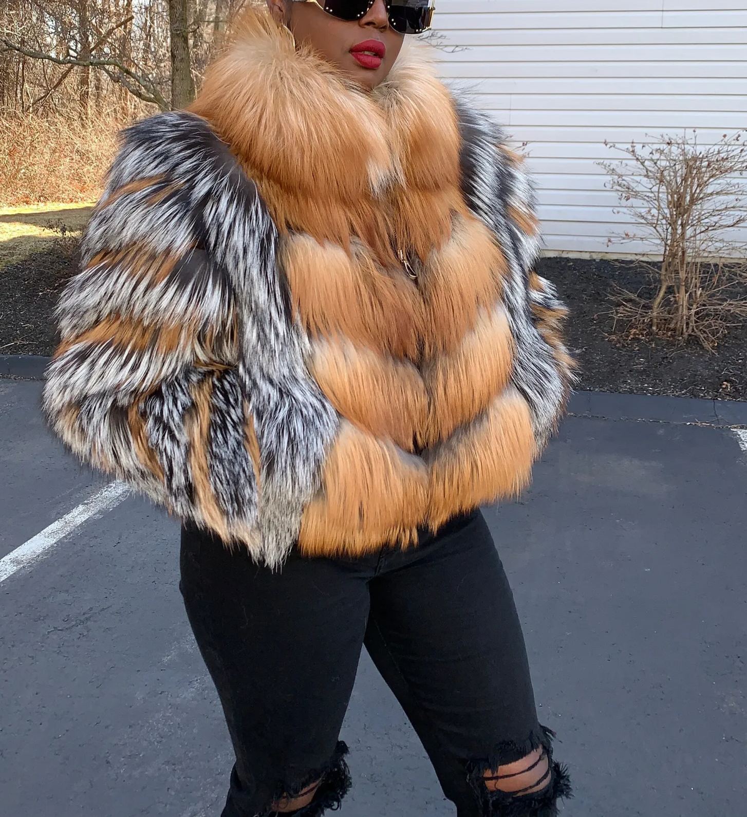 Silver Fox and Gold Fox Fur Jacket