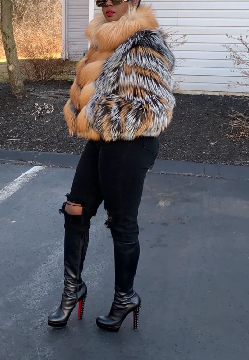 Silver Fox and Gold Fox Fur Jacket