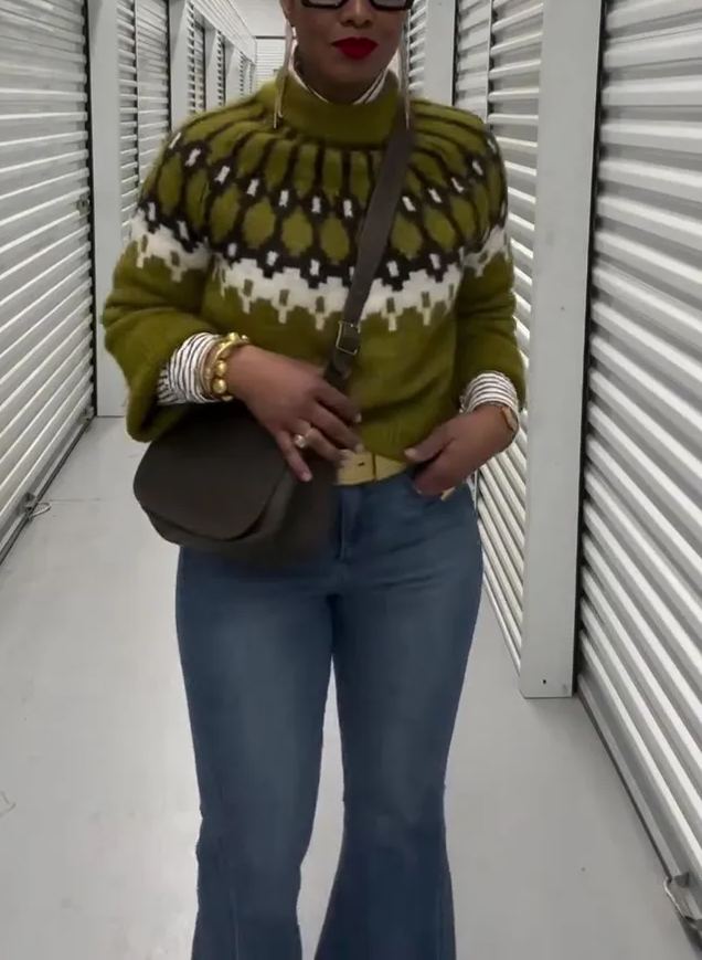 Crew Neck Colorblock Pullover Knitted Sweater