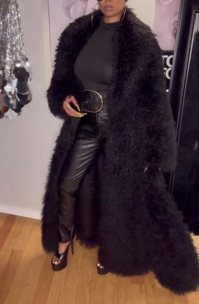 2025 New Collection Long Faux Fur Coat