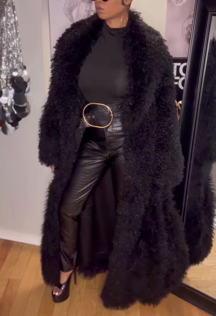 2025 New Collection Long Faux Fur Coat