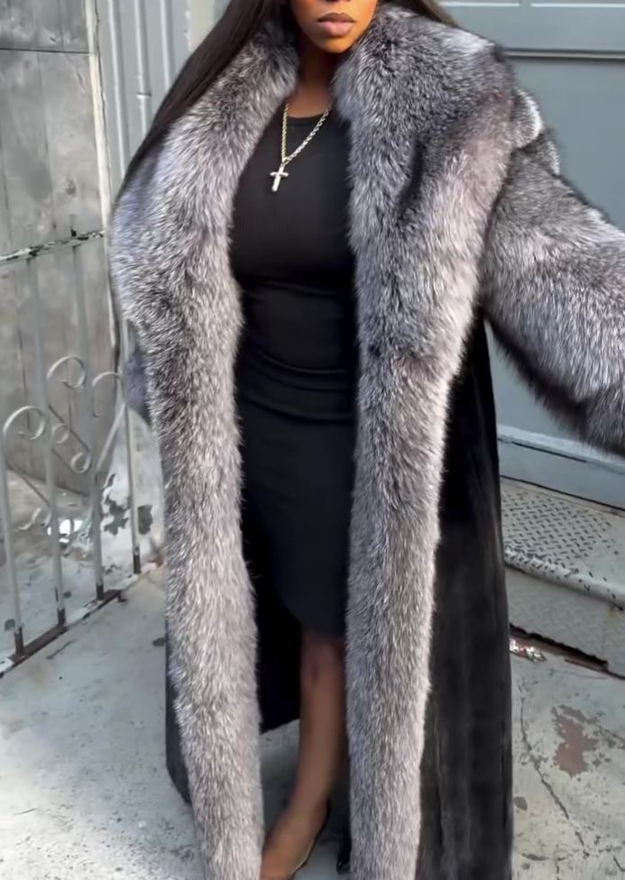 Lapel Mink Fur Coat