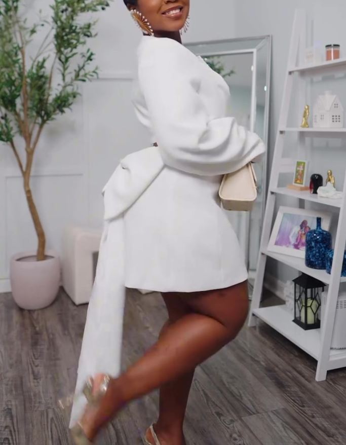 Suiting Bow Mini Dress