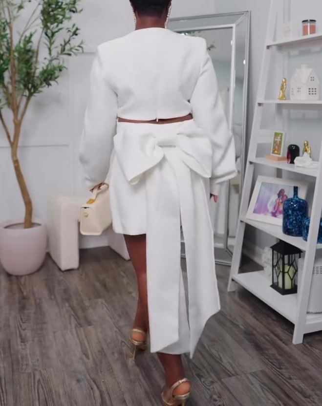 Suiting Bow Mini Dress