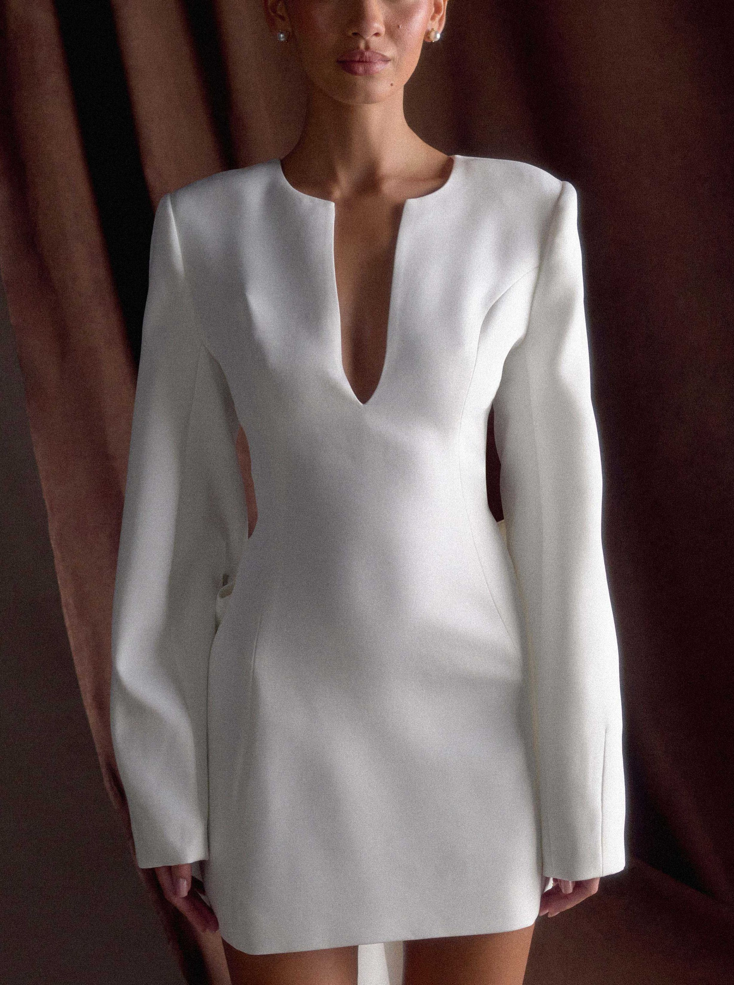 Suiting Bow Mini Dress