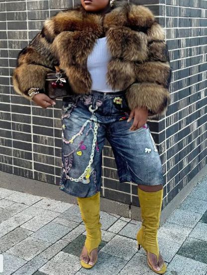 Women's Crop Fox Bomber