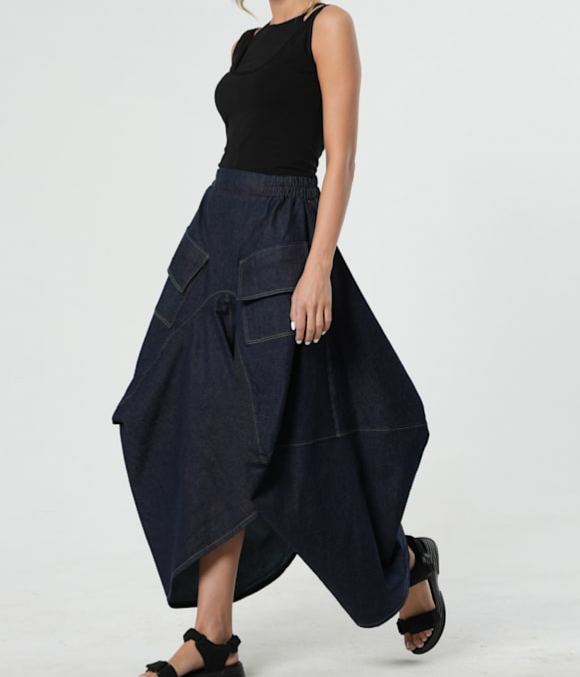 Denim Asymmetrical Skirt