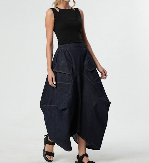 Denim Asymmetrical Skirt