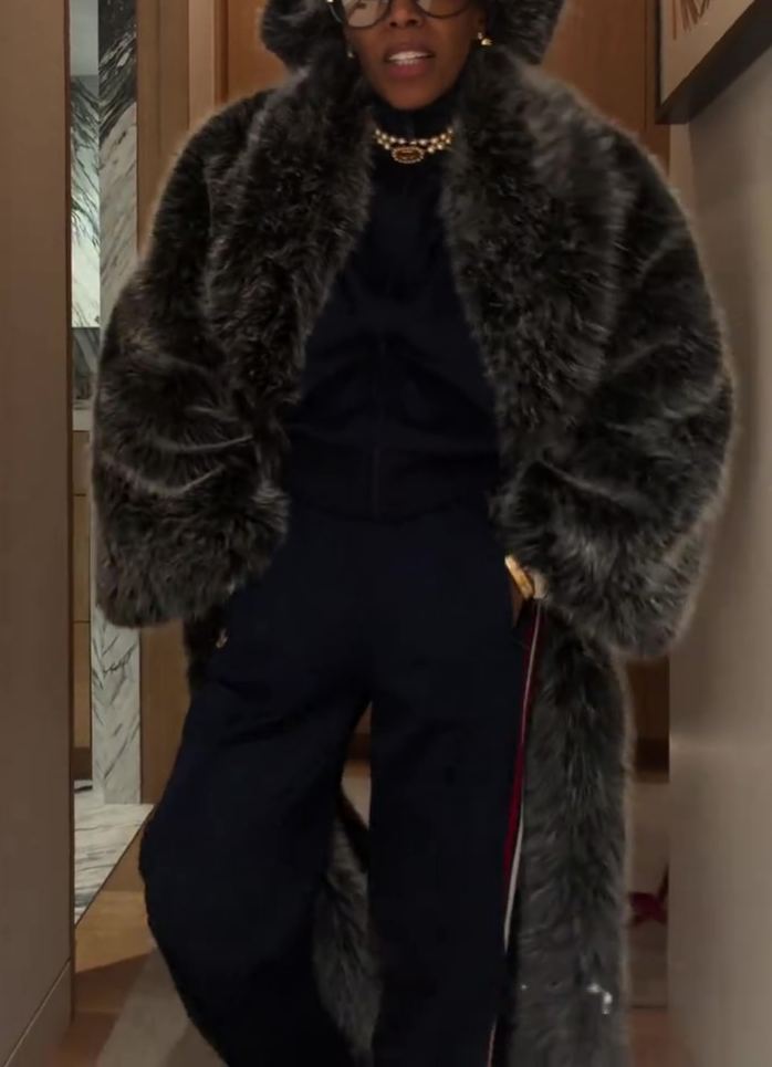 CROPPED FAUX MINK JACKET