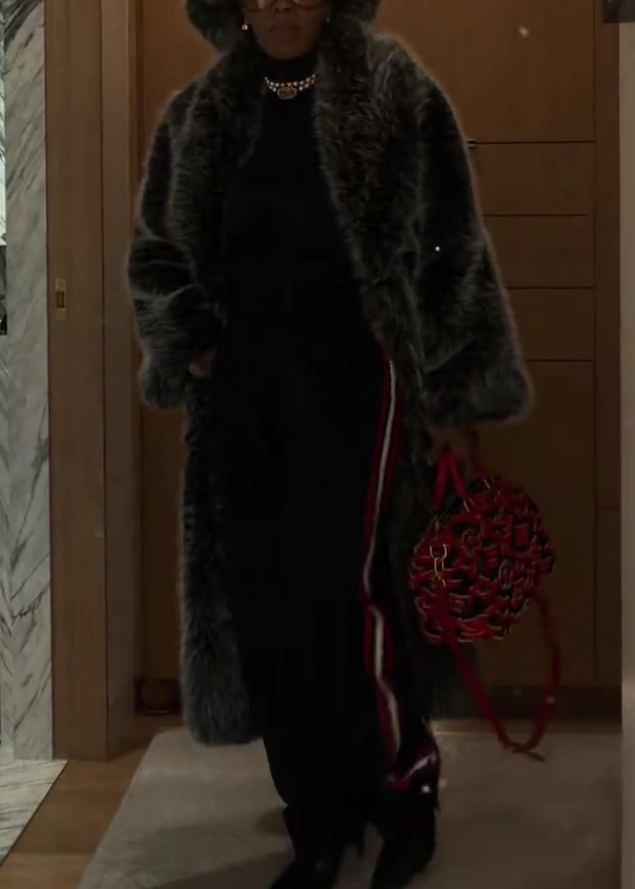 CROPPED FAUX MINK JACKET