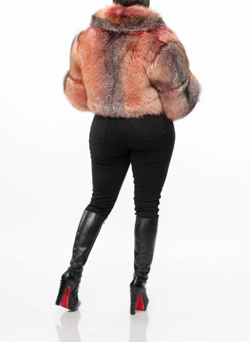 Cropped Fox Fur Jacket