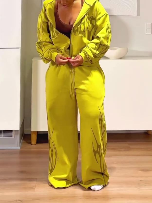 Fleece-lined Hooded Sweatshirt Set