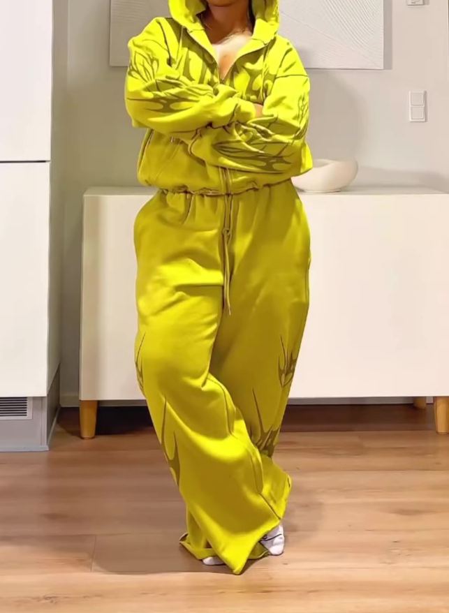 Fleece-lined Hooded Sweatshirt Set