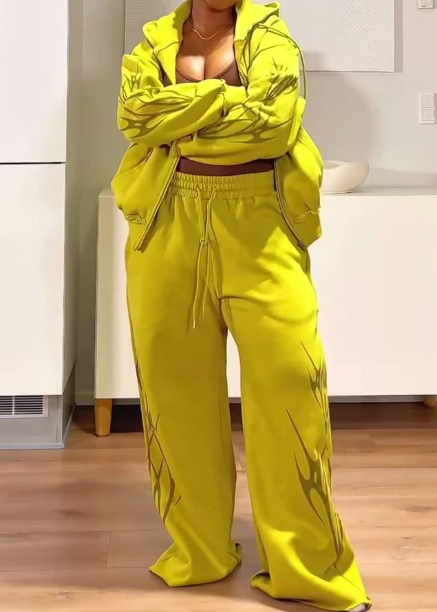 Fleece-lined Hooded Sweatshirt Set