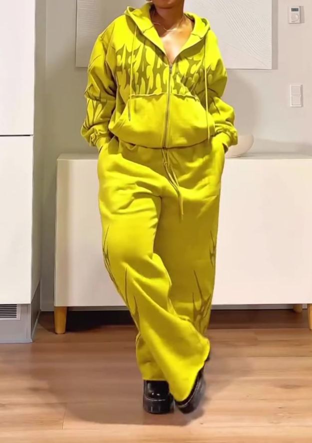 Fleece-lined Hooded Sweatshirt Set