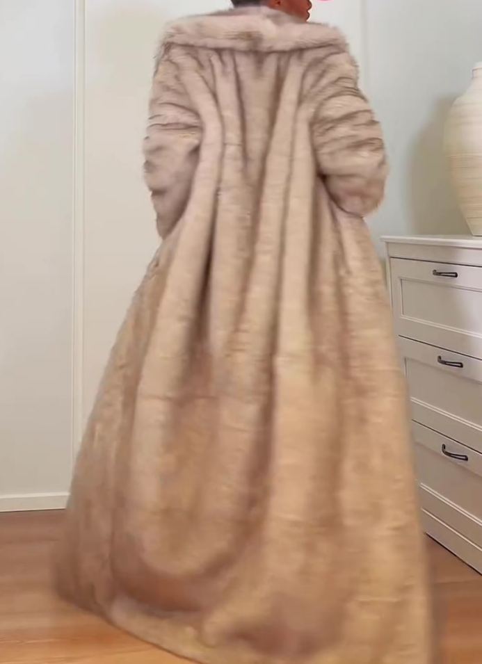 Faux Fox Fur Plush Coat