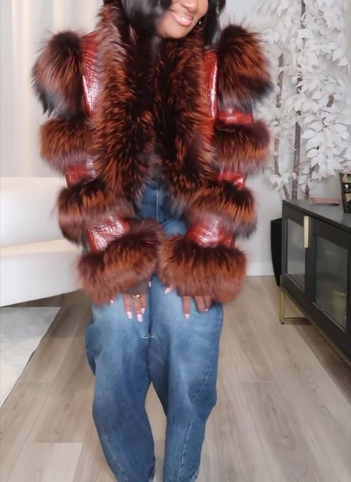 Fur-trimmed Leather Jacket