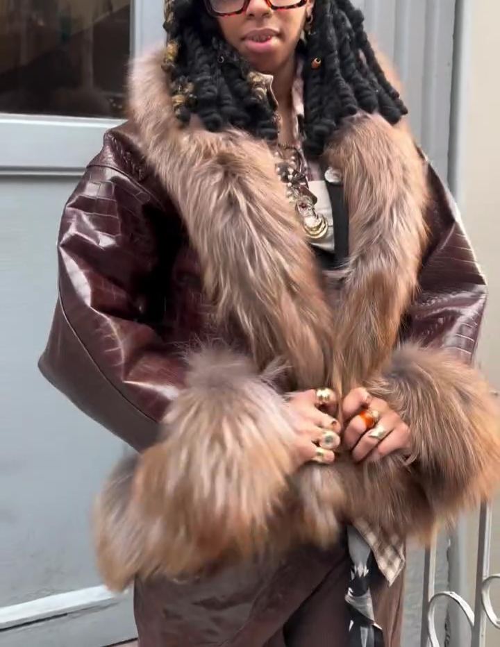 Faux Fur Patchwork Leather Jacket