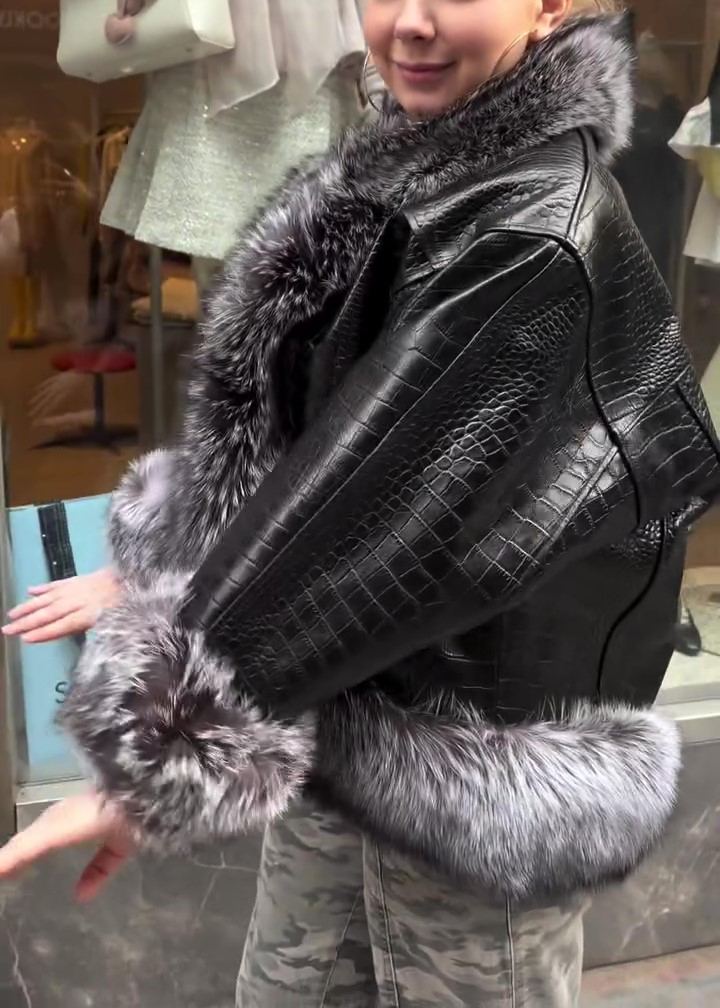 Faux Fur Patchwork Leather Jacket