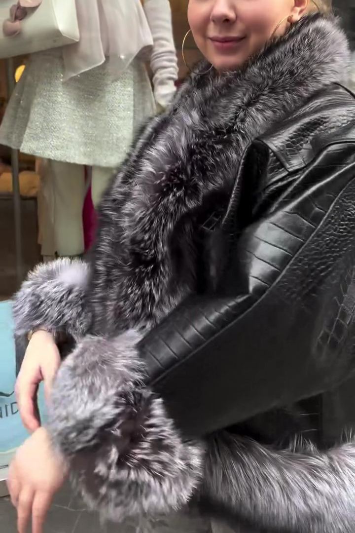 Faux Fur Patchwork Leather Jacket