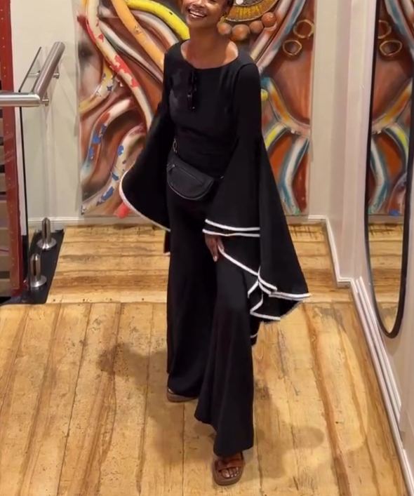 Bell-sleeved Maxi Dress